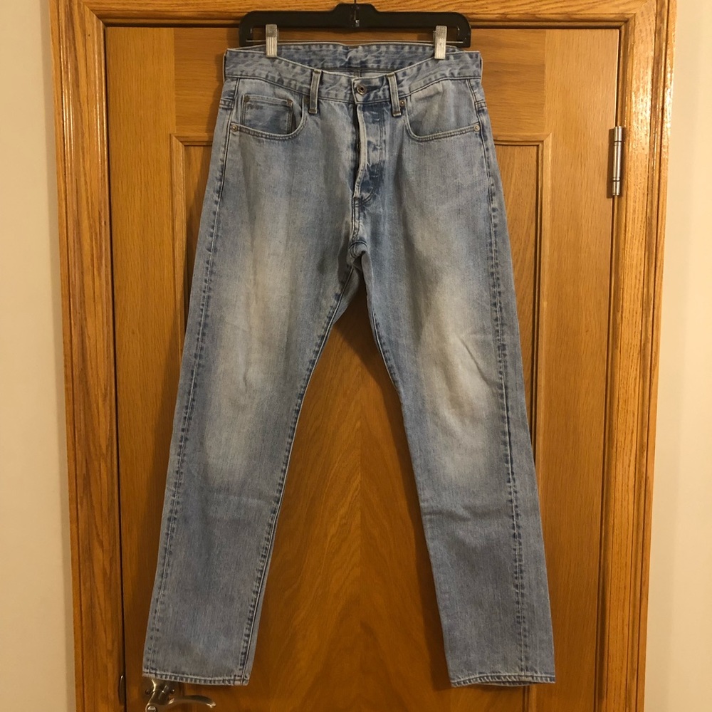 G-Star Raw 3301 Tapered Light Blue Wash Jeans Size 32